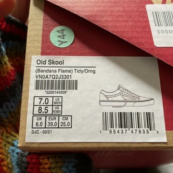Vans Old Skool Bandana Flame Beige Orange size 8.5 - Picture 12 of 12